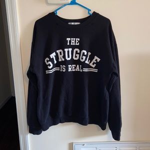 Comfy, black sweatshirt.